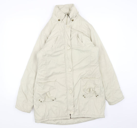 NEXT Womens Beige Overcoat Coat Size 12 Zip