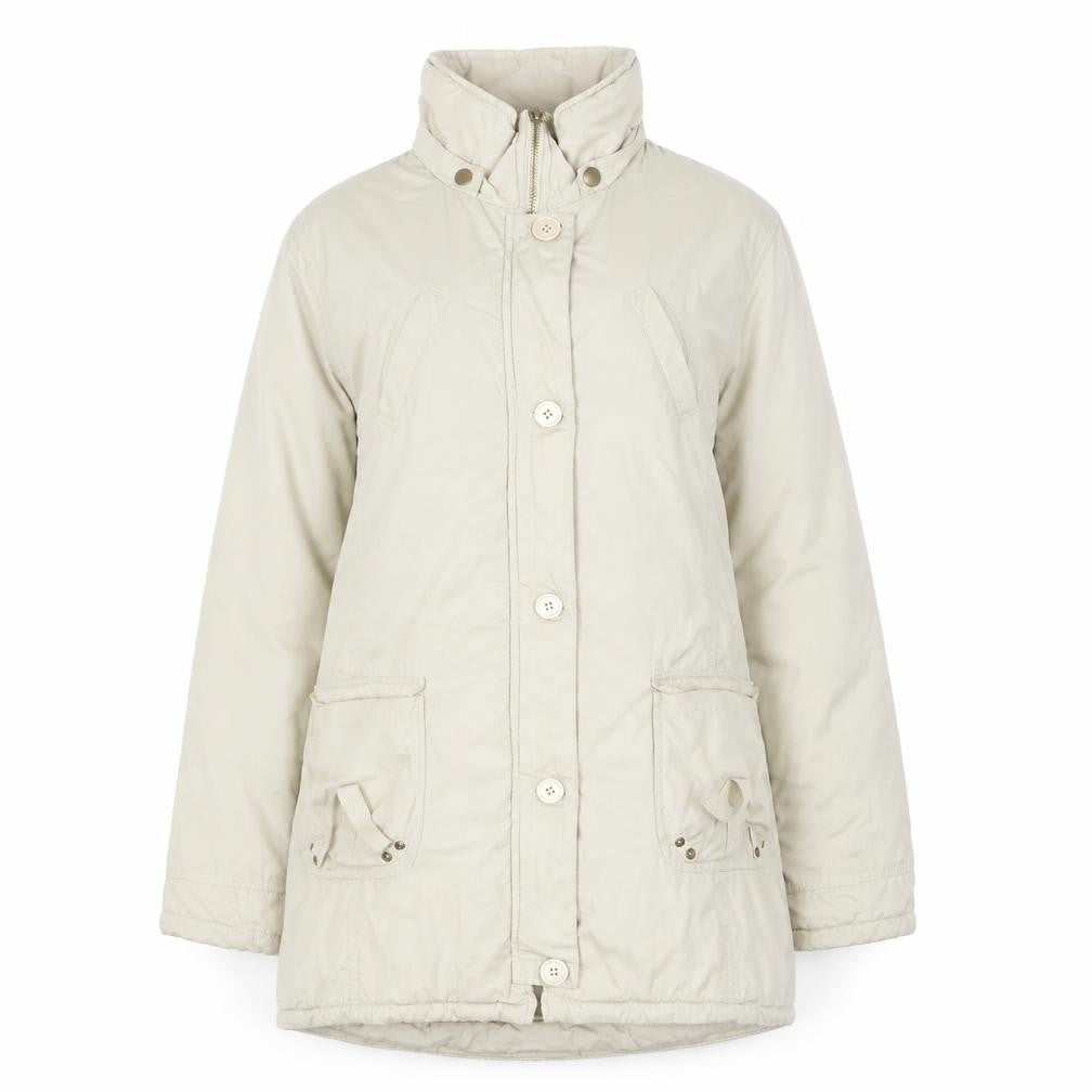 Next Womens Beige Overcoat Coat Size 12 Zip