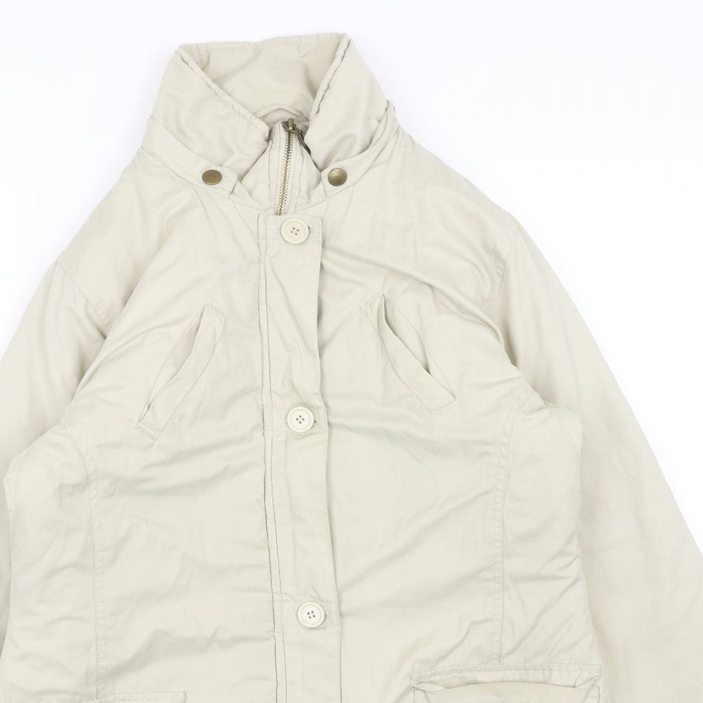NEXT Womens Beige Overcoat Coat Size 12 Zip
