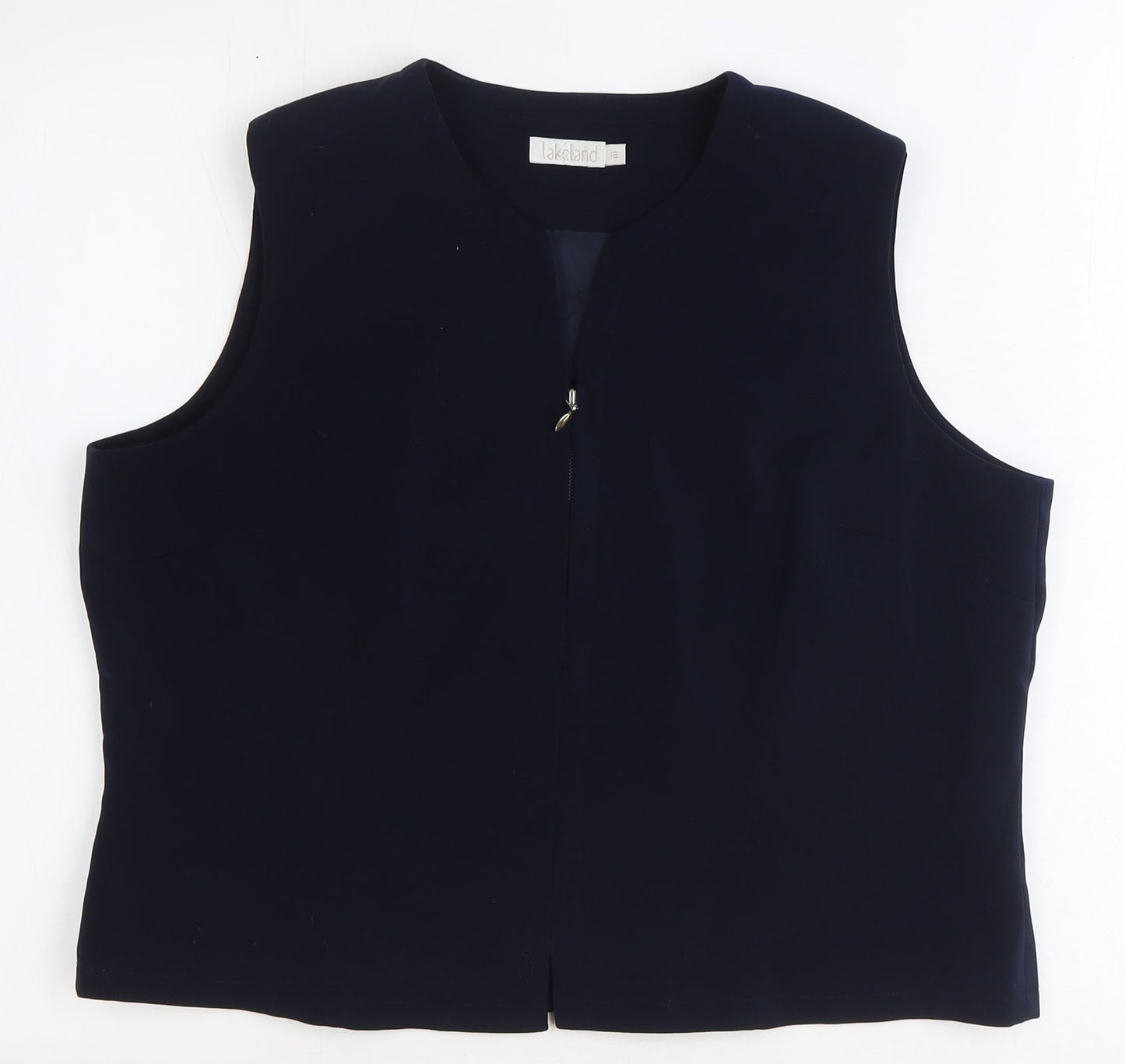 Lakeland Womens Blue Polyester Cropped Tank Size 18 V-Neck