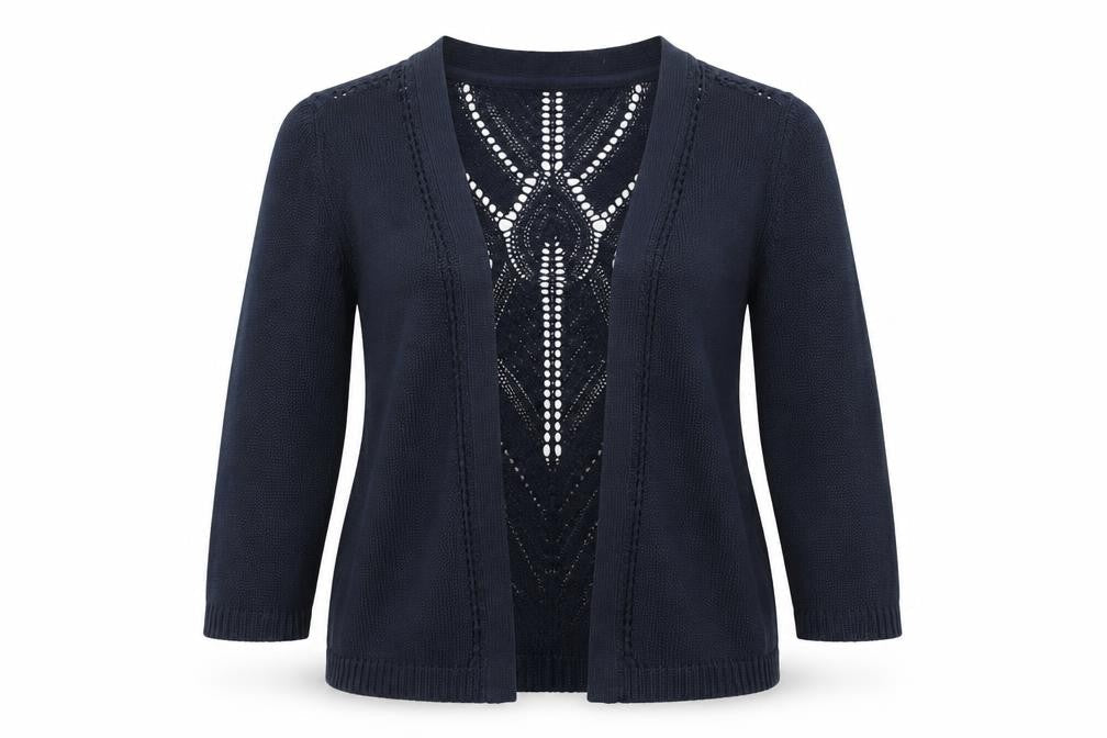 BHS Womens Blue V-Neck Cotton Cardigan Jumper Size 14