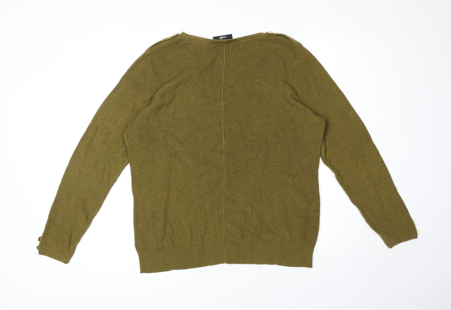 Wallis Womens Green V-Neck Polyester Pullover Jumper Size M