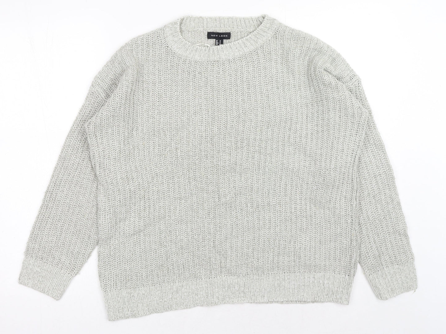New Look Womens Grey Roll Neck Acrylic Pullover Jumper Size S