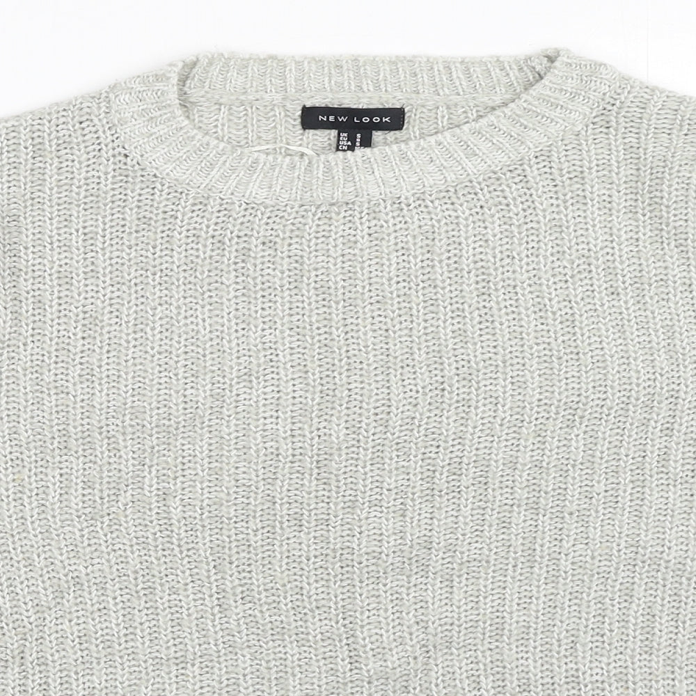 New Look Womens Grey Roll Neck Acrylic Pullover Jumper Size S
