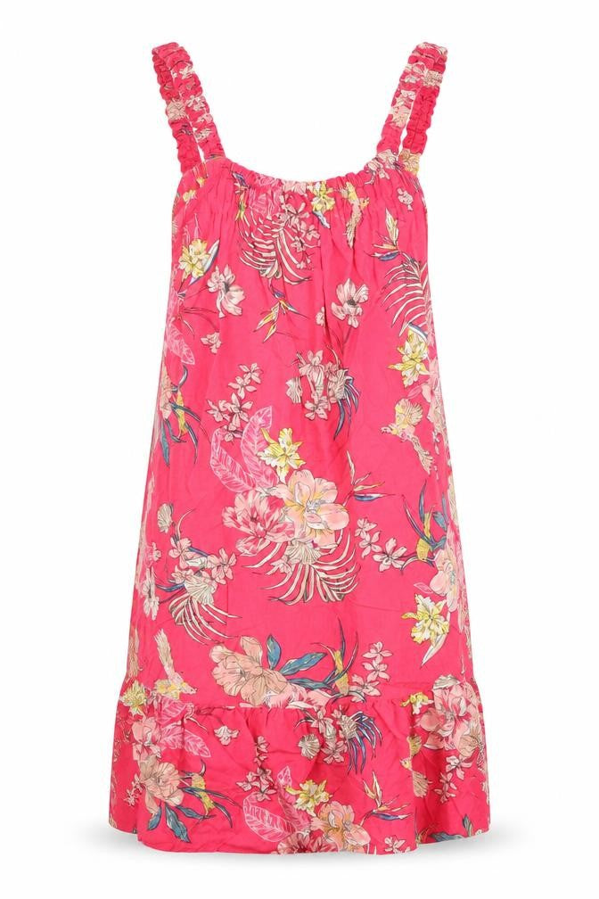 Marks and Spencer Womens Pink Floral Viscose Tank Dress Size 6 Scoop Neck Pullover