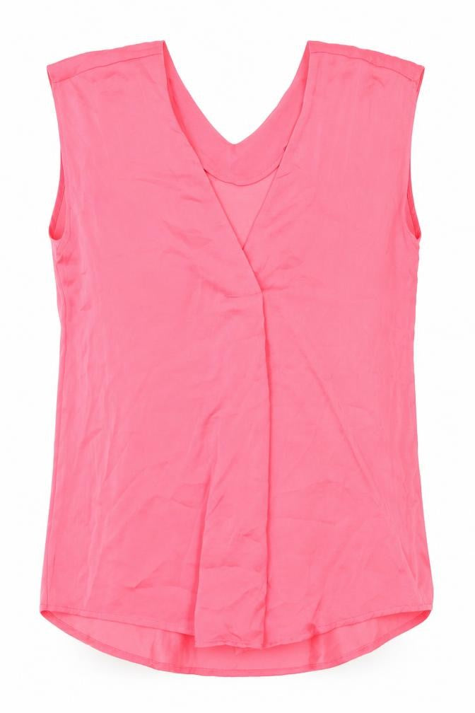 Marks and Spencer Womens Pink Polyester Basic Tank Size 6 V-Neck