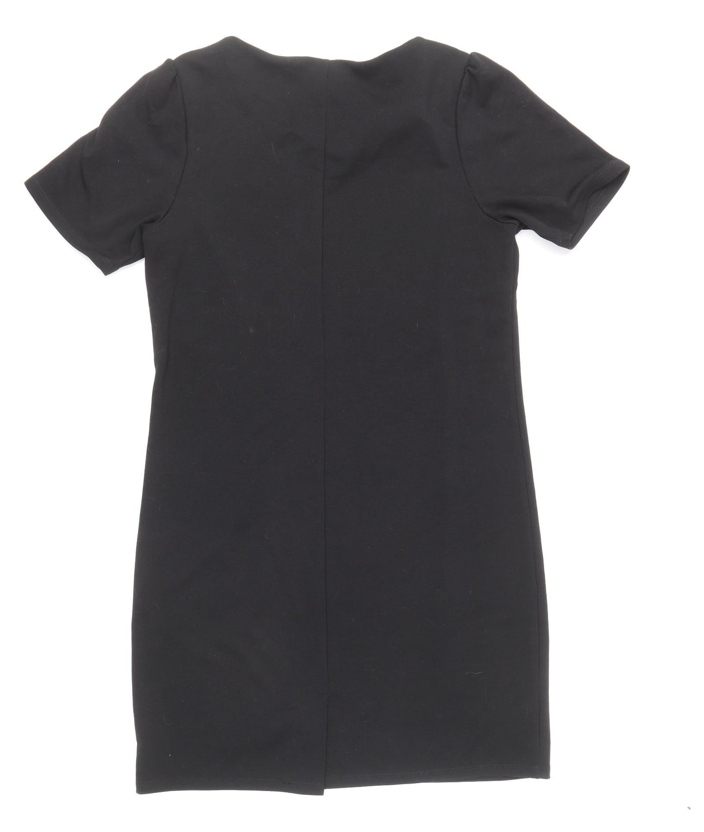 iZ Womens Black Polyester Pencil Dress Size M Round Neck Zip