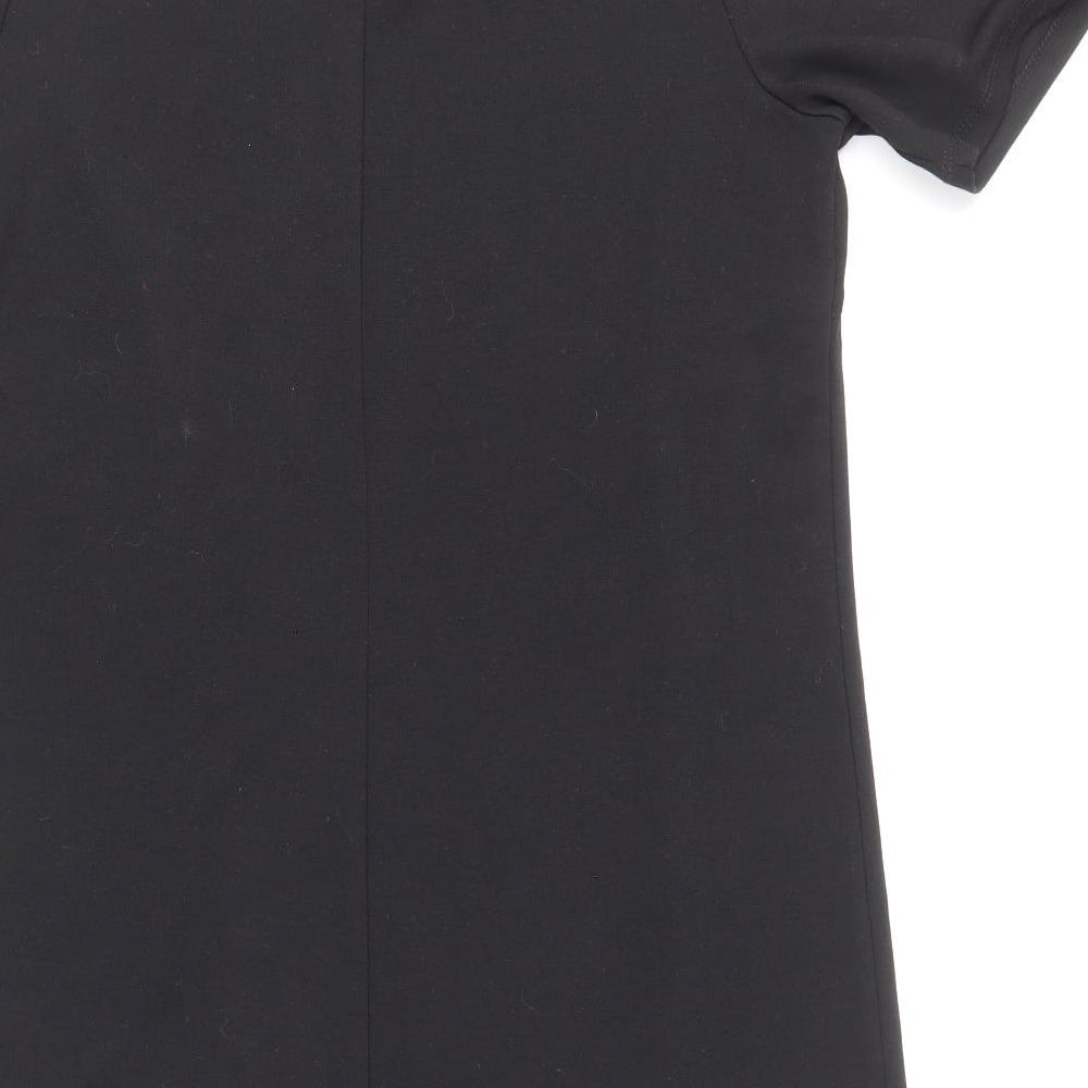 iZ Womens Black Polyester Pencil Dress Size M Round Neck Zip