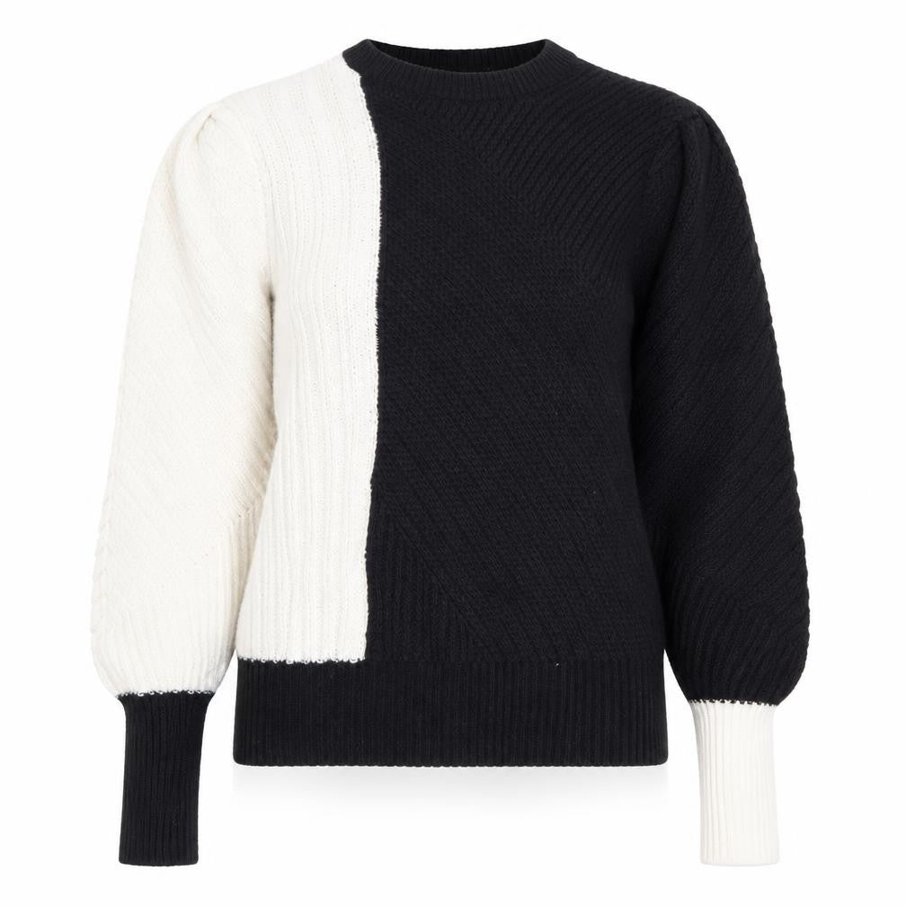 Marks and Spencer Womens Black Boat Neck Polyester Pullover Jumper Size 10 - Colourblock