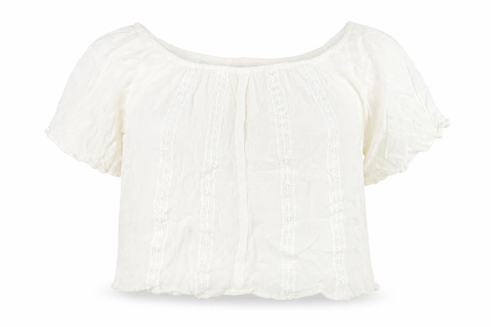 Wild blue Womens White Viscose Cropped Tank Size XL Off the Shoulder