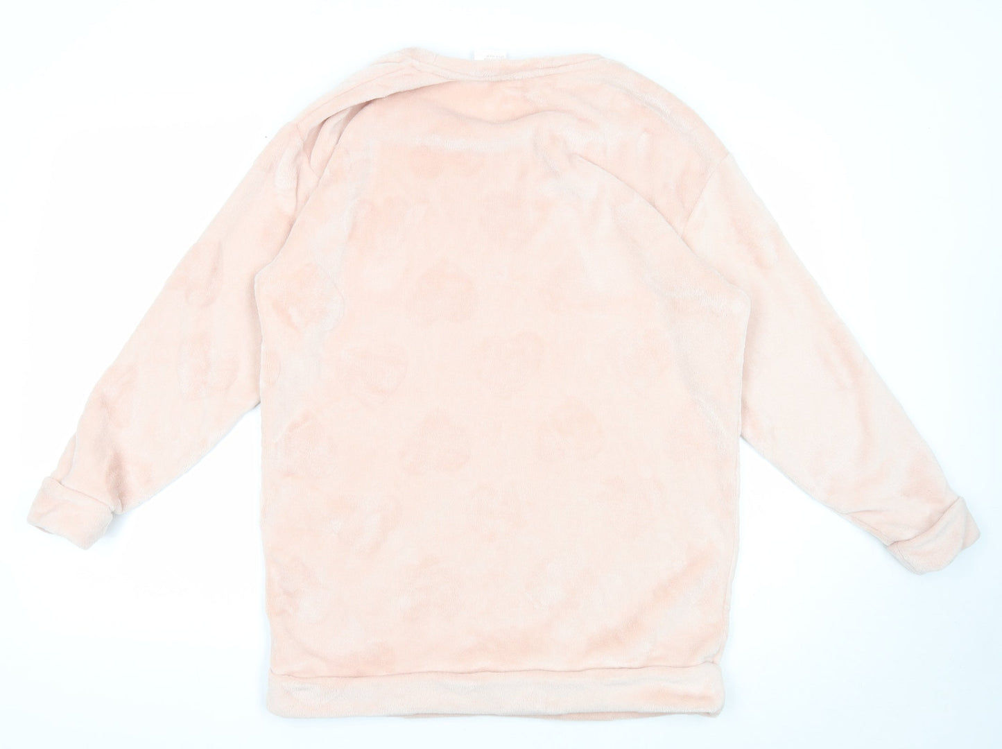 H&M Womens Pink Round Neck Polyester Pullover Jumper Size M