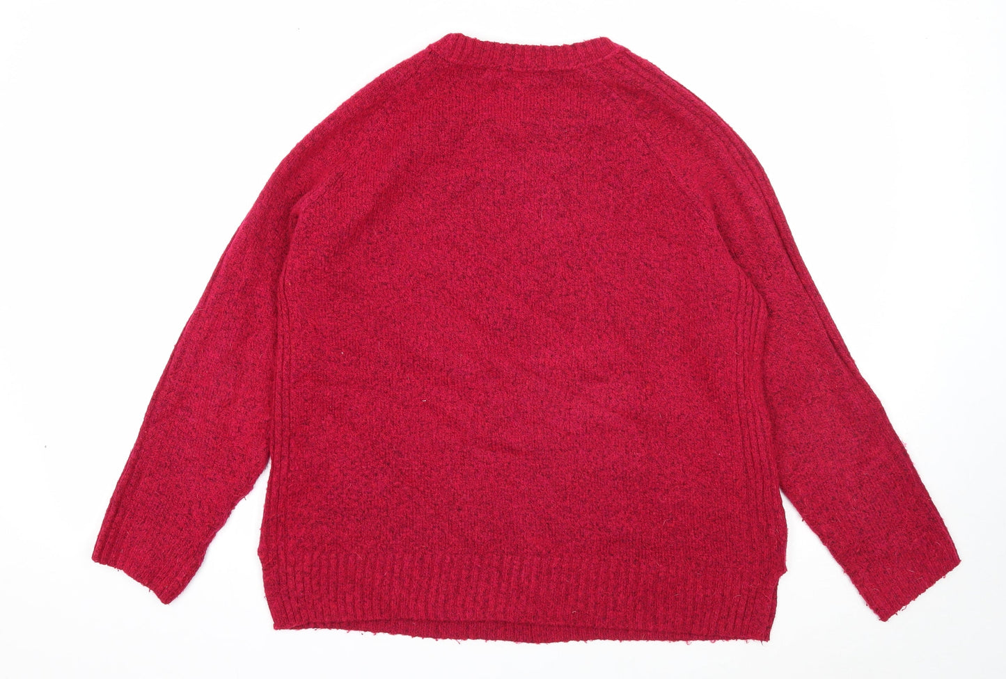 Marks and Spencer Womens Pink Scoop Neck Acrylic Pullover Jumper Size M