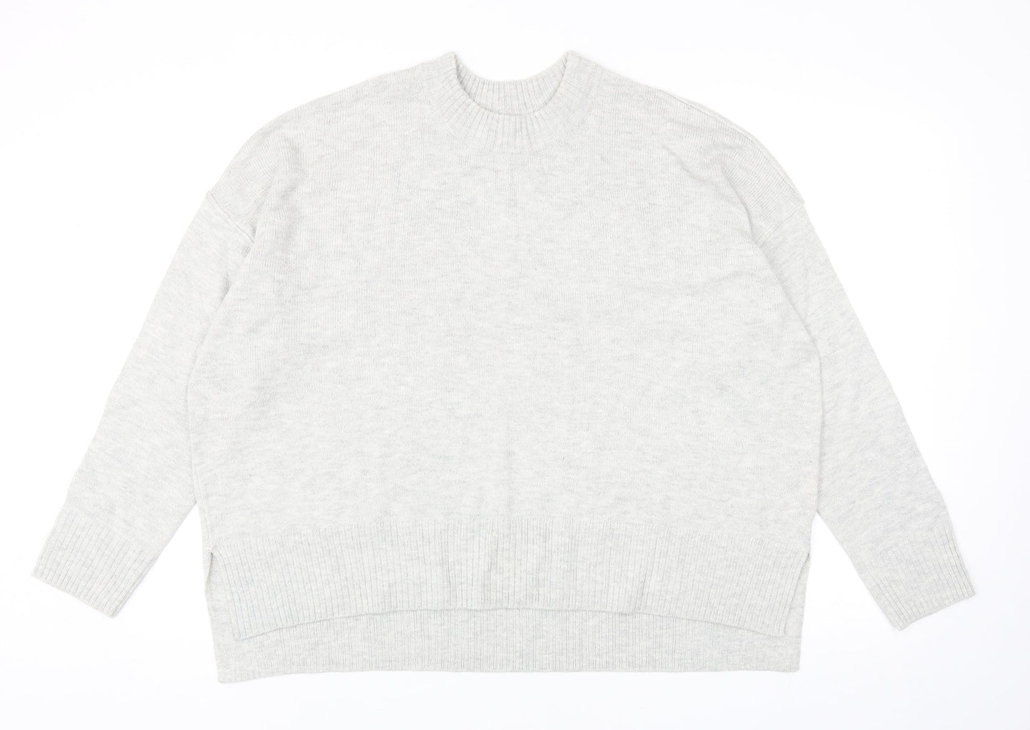 H&M Womens Grey High Neck Acrylic Pullover Jumper Size M