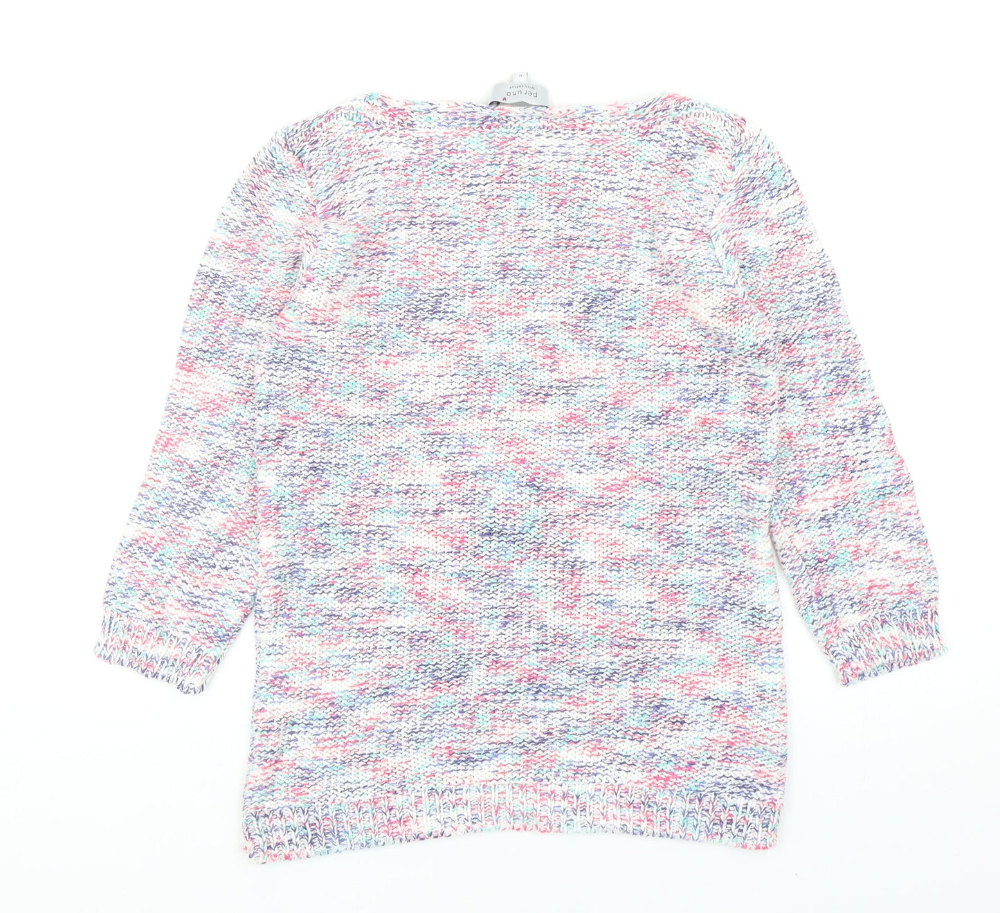 Per Una Womens Multicoloured Round Neck Acrylic Pullover Jumper Size 8
