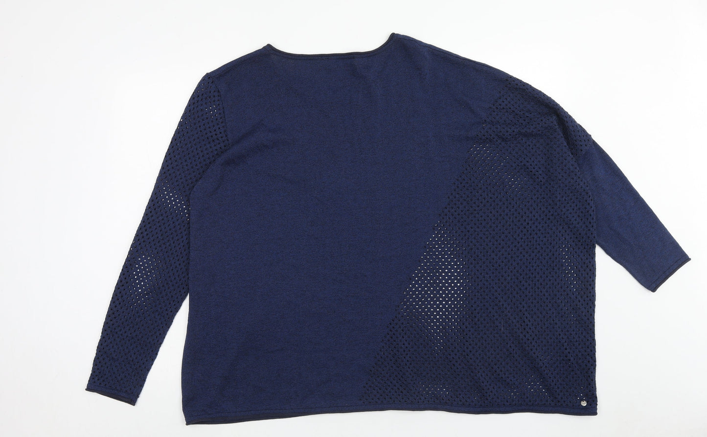 Trend Womens Blue Roll Neck Viscose Pullover Jumper Size L