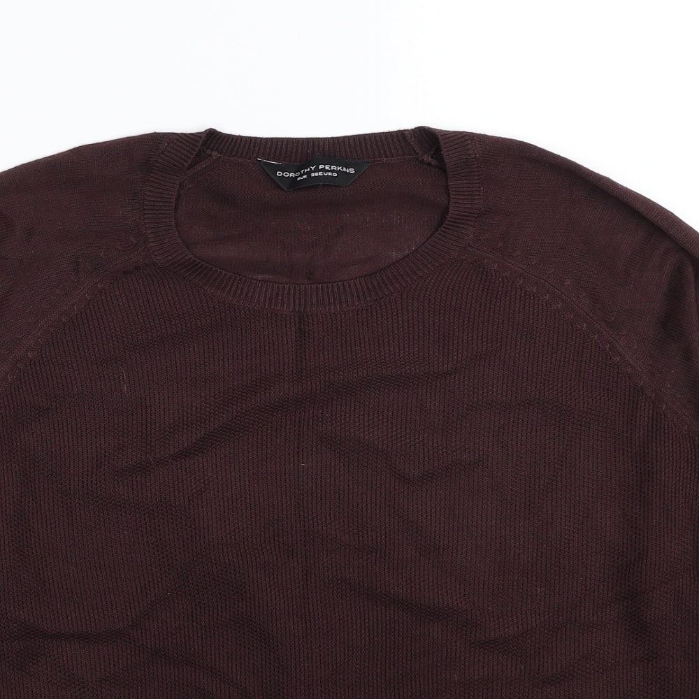 Dorothy Perkins Womens Red Round Neck Acrylic Pullover Jumper Size 8