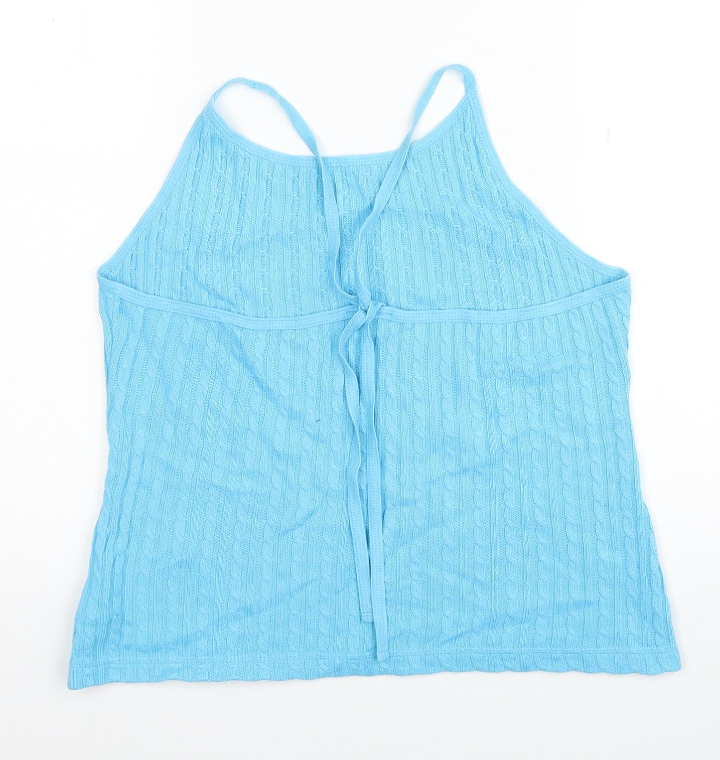 NEXT Womens Blue 100% Cotton Basic Tank Size L Round Neck