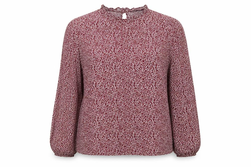 Marks and Spencer Womens Red Floral Viscose Basic Blouse Size 16 Scoop Neck