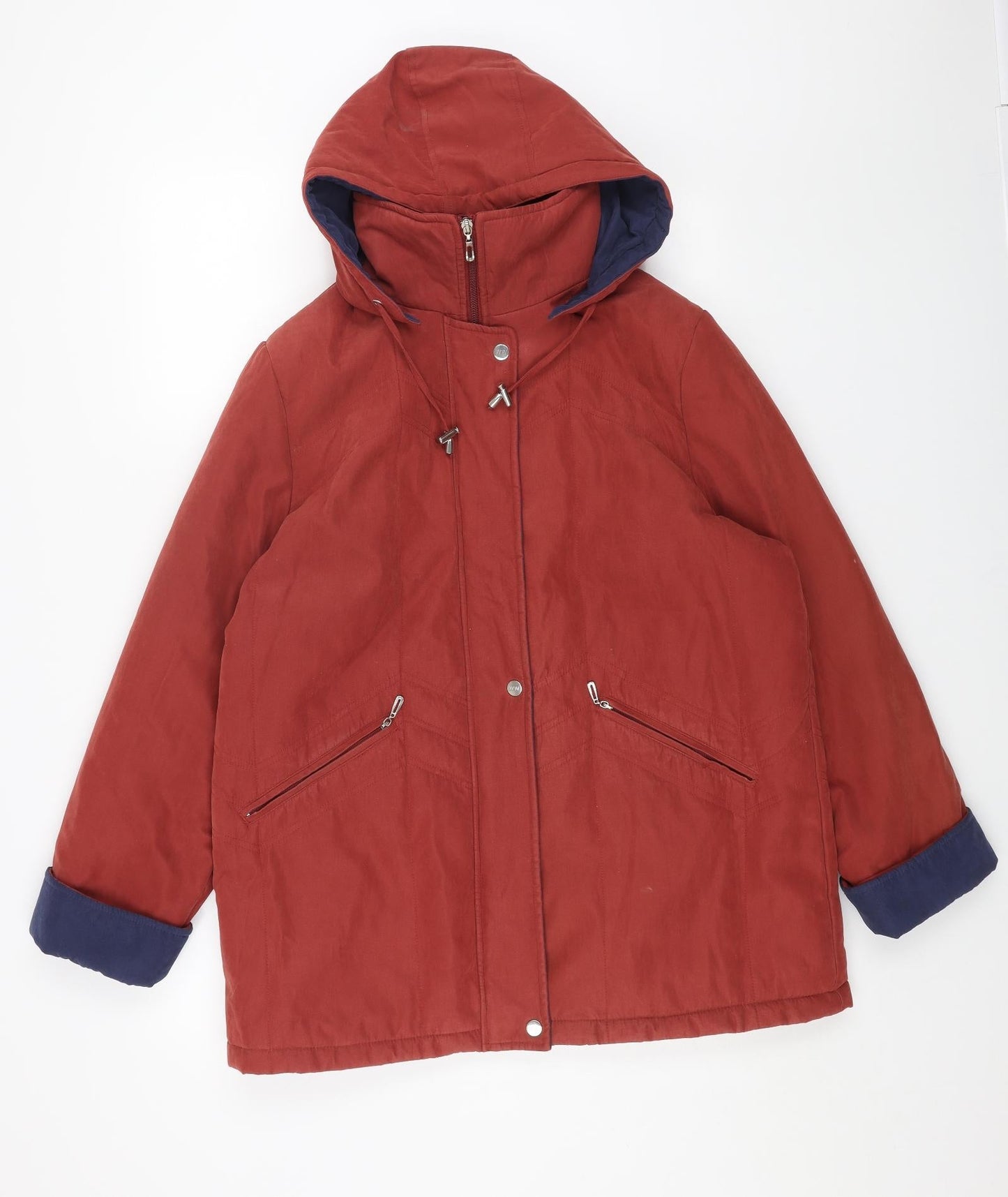 Wishwood Womens Orange Overcoat Coat Size 16 Zip