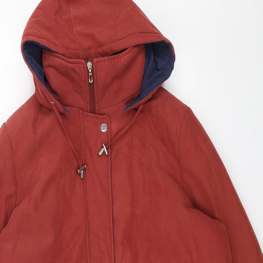 Wishwood Womens Orange Overcoat Coat Size 16 Zip