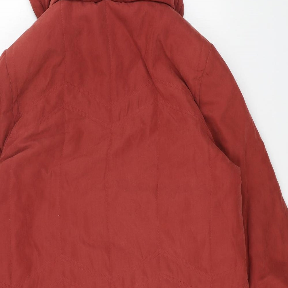 Wishwood Womens Orange Overcoat Coat Size 16 Zip