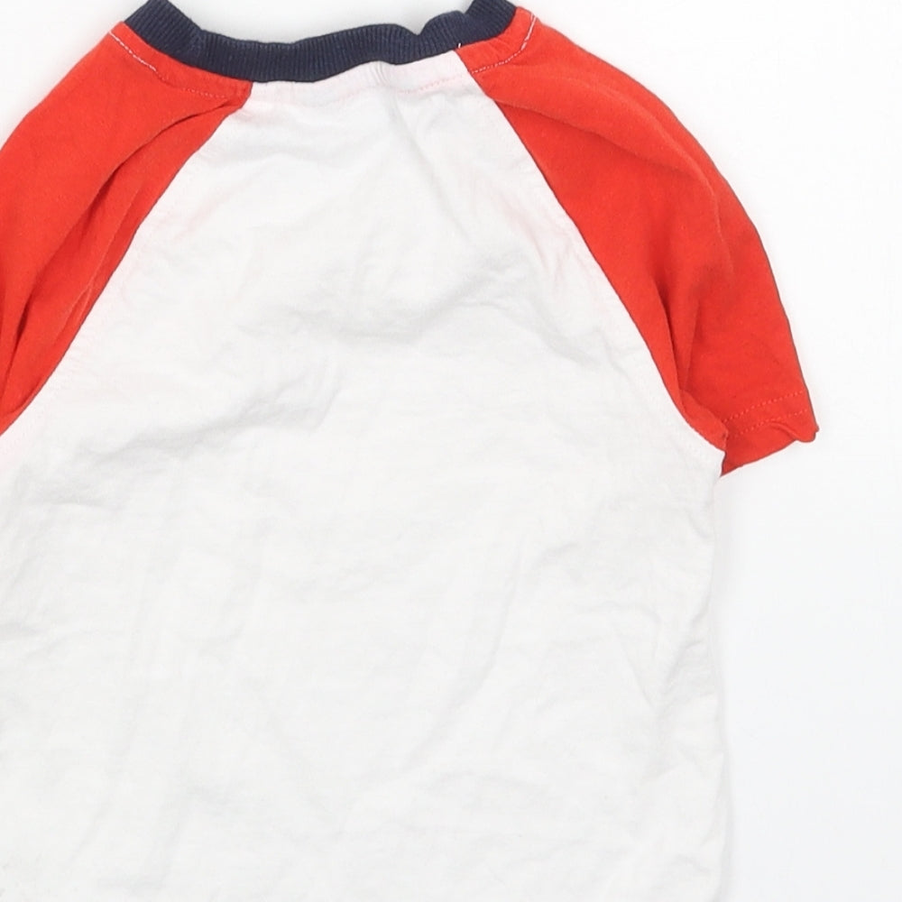 George Boys White Cotton Basic T-Shirt Size 12 Months Round Neck Pullover