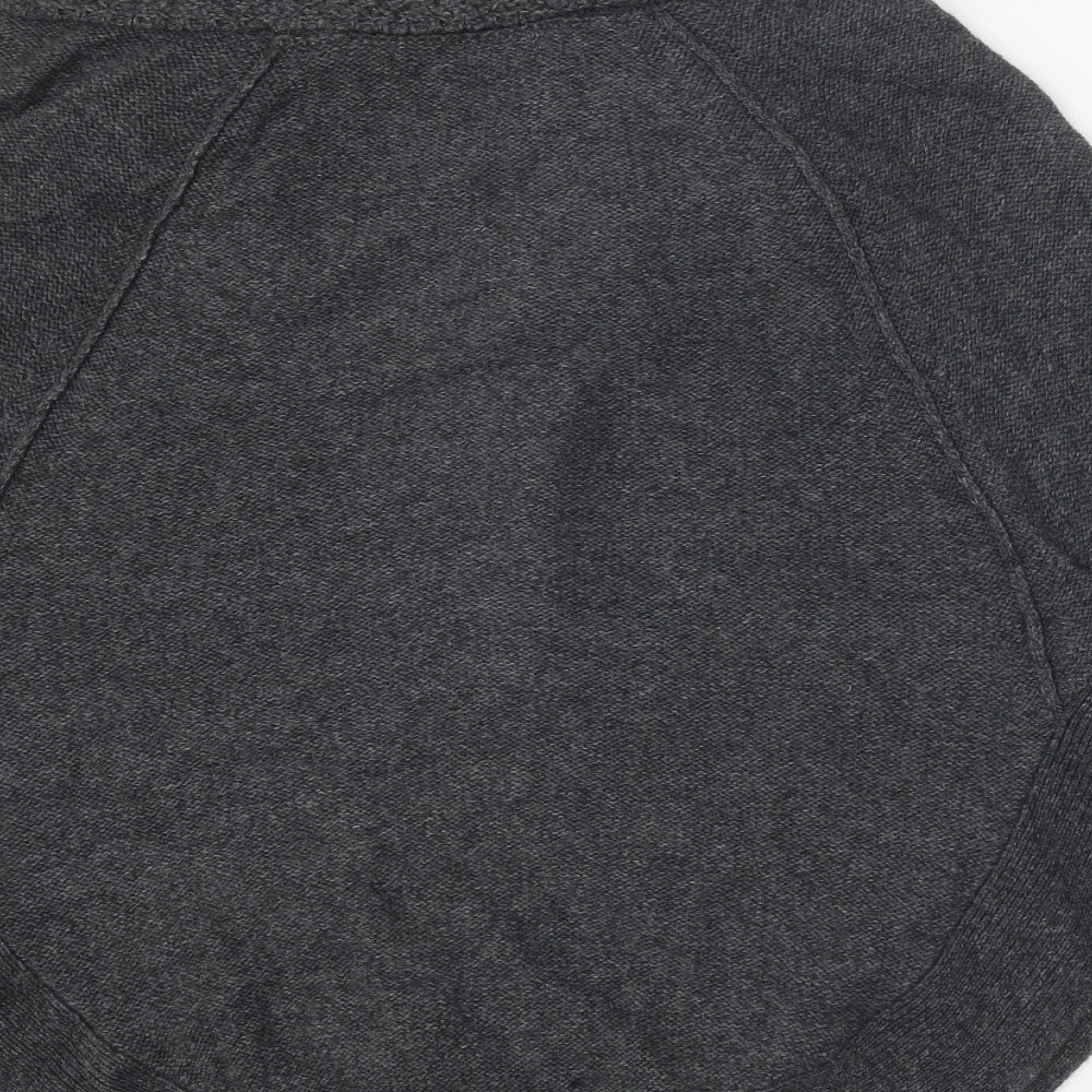 Crafted Womens Grey Roll Neck Acrylic Cape Jumper Size 10