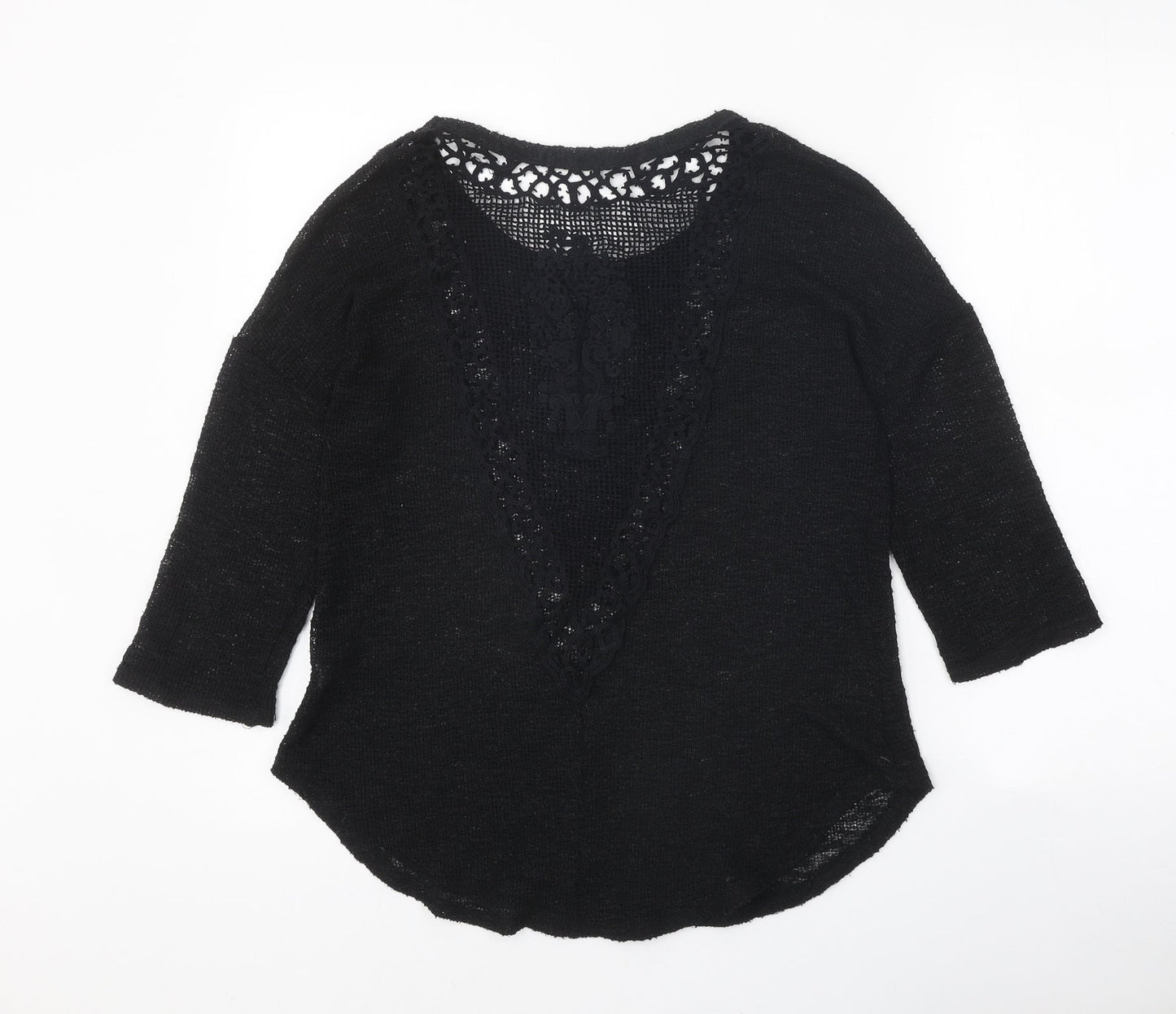 Ginger G Womens Black Roll Neck Polyester Pullover Jumper Size S