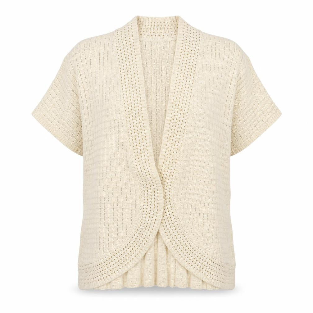 Pure & Natural Womens Beige V-Neck Cotton Cardigan Jumper Size M
