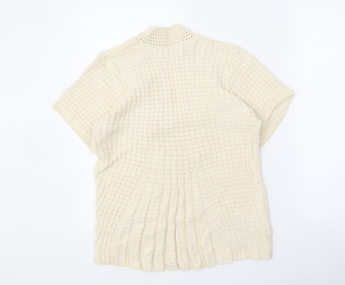 Pure & Natural Womens Beige V-Neck Cotton Cardigan Jumper Size M