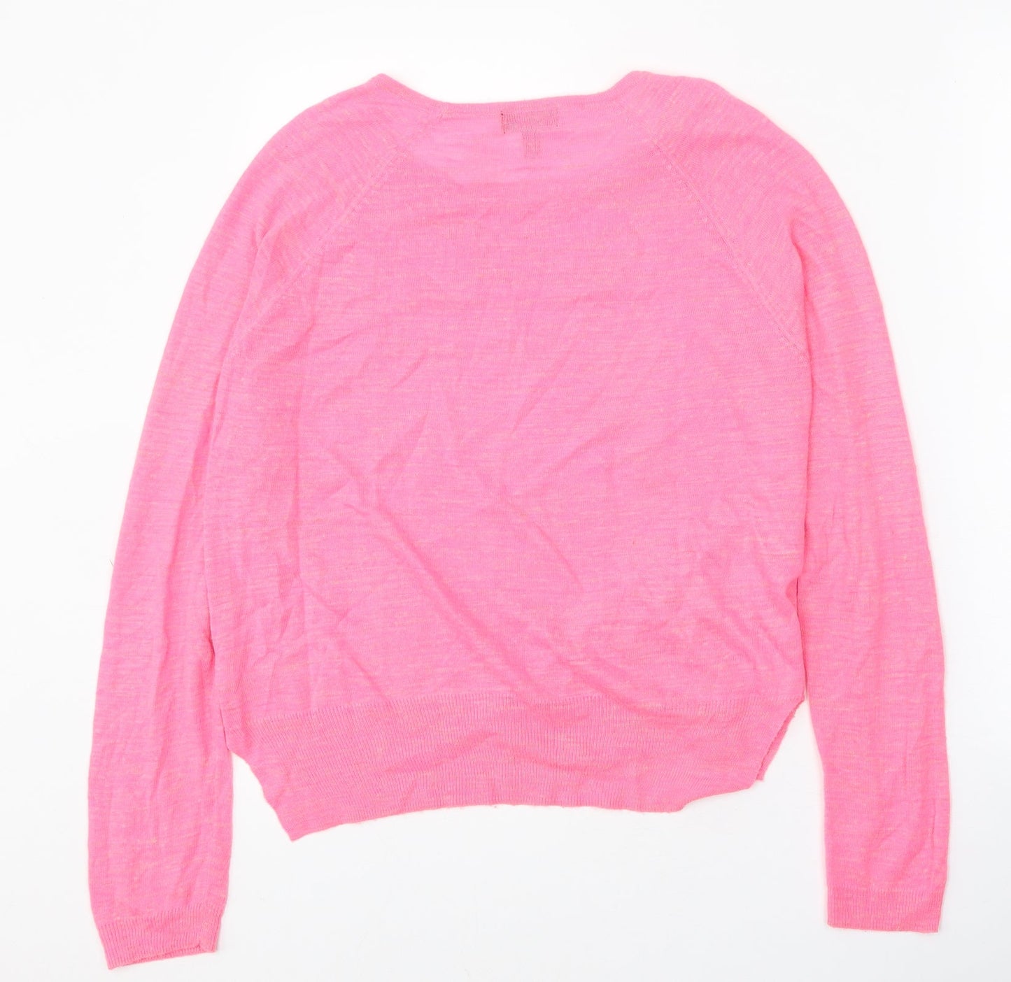 Topshop Womens Pink Round Neck Acrylic Pullover Jumper Size 10