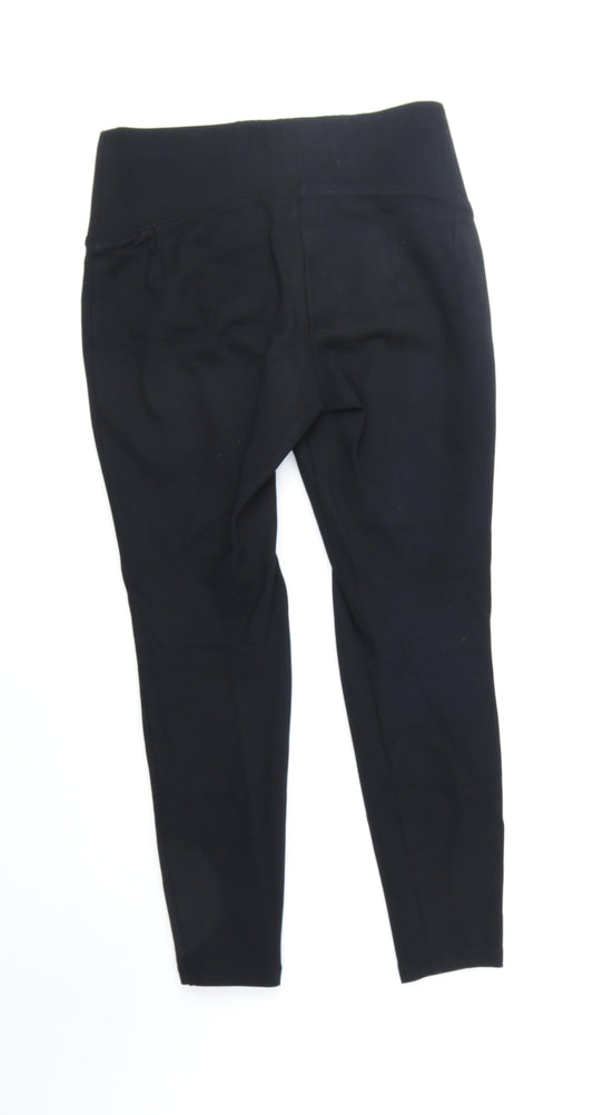 Marks and Spencer Womens Black Viscose Trousers Size 10 Regular