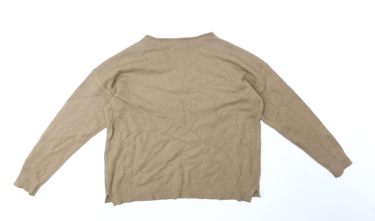 Sweet Lady Womens Brown Round Neck Polyamide Pullover Jumper Size S
