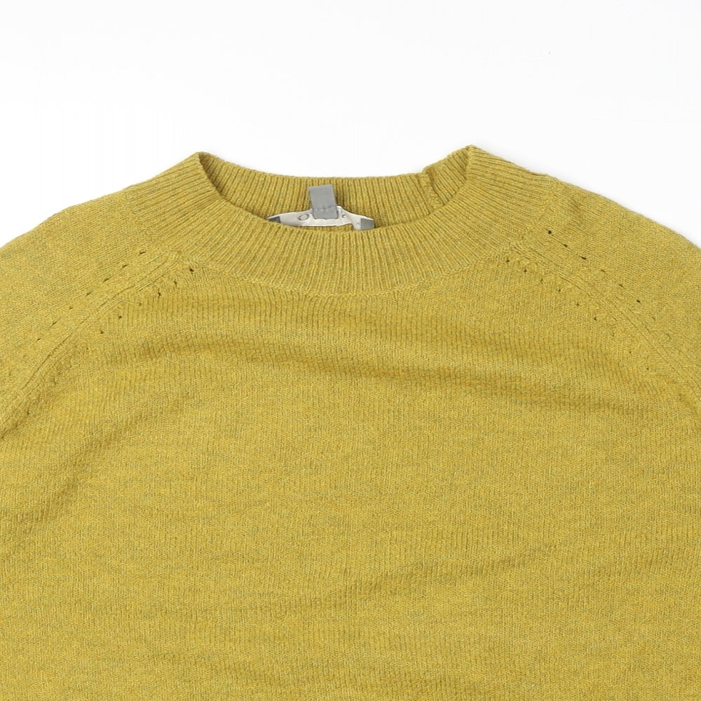 Oasis Womens Green Round Neck Polyester Pullover Jumper Size XS