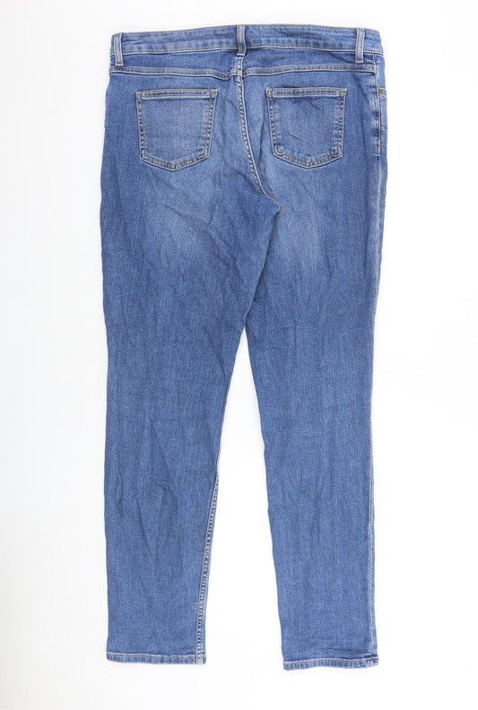 Preworn Womens Blue Cotton Skinny Jeans Size 35 in L30 in Regular Zip