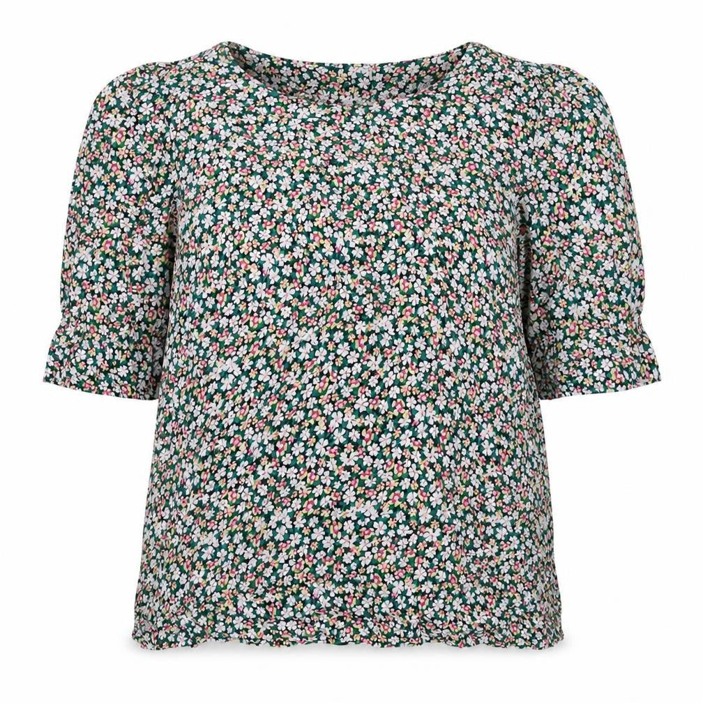 Marks and Spencer Womens Multicoloured Floral Viscose Basic Blouse Size 8 Round Neck