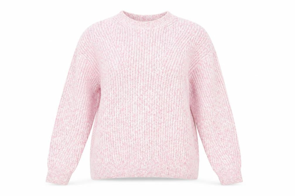 Marks and Spencer Womens Pink Round Neck Polyester Pullover Jumper Size M