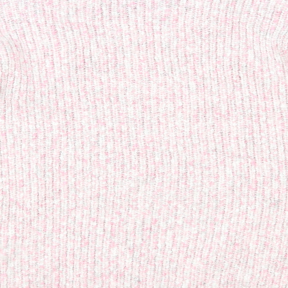 Marks and Spencer Womens Pink Round Neck Polyester Pullover Jumper Size M