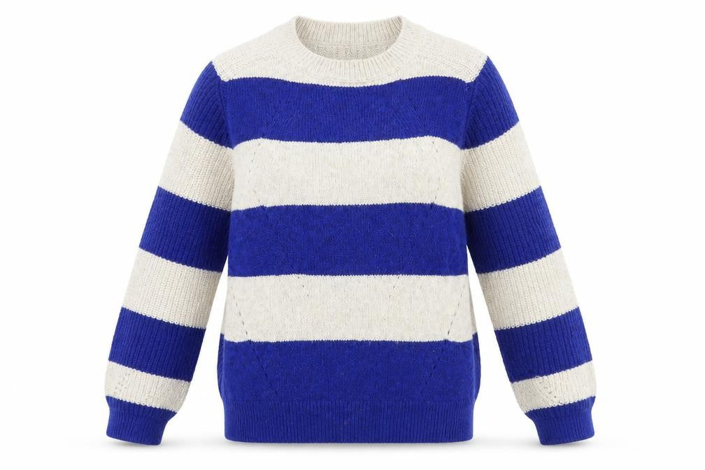 Marks and Spencer Womens Multicoloured Round Neck Striped Polyester Pullover Jumper Size S