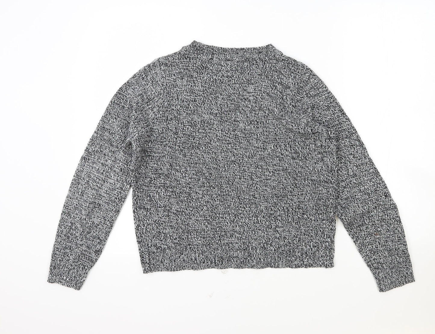 H&M Womens Grey Scoop Neck Acrylic Pullover Jumper Size S