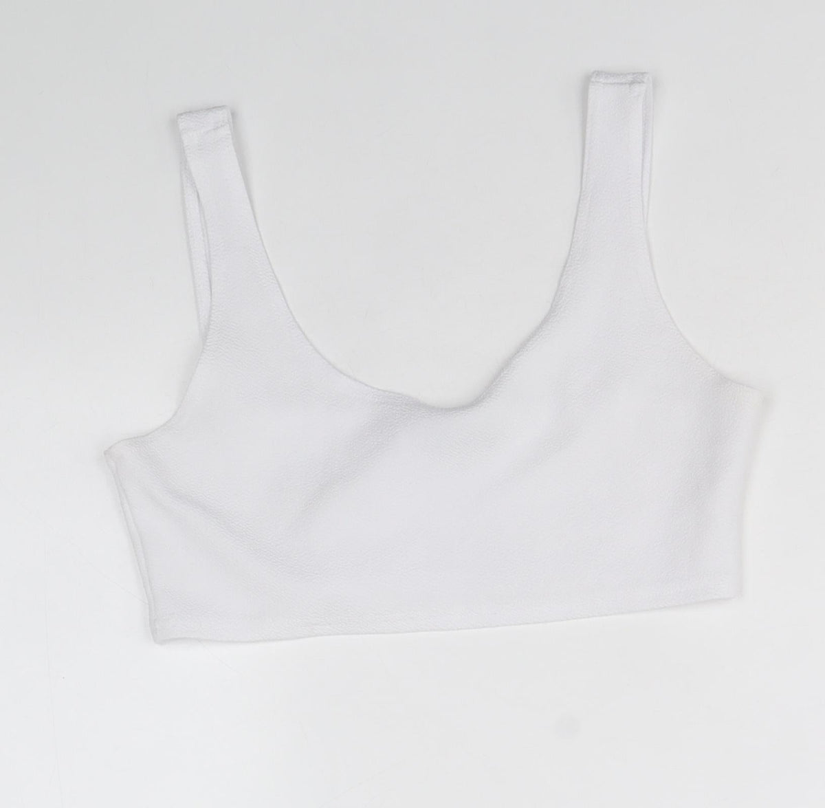 Boohoo Womens White Polyester Cropped Tank Size 12 Scoop Neck