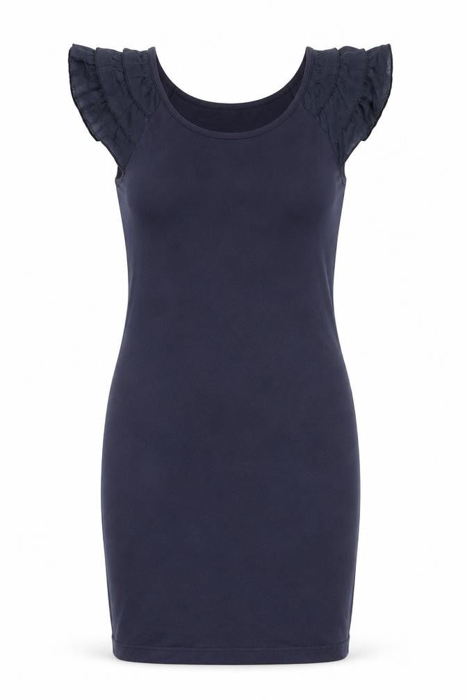 Purple Womens Black Viscose Bodycon Size M Scoop Neck Pullover
