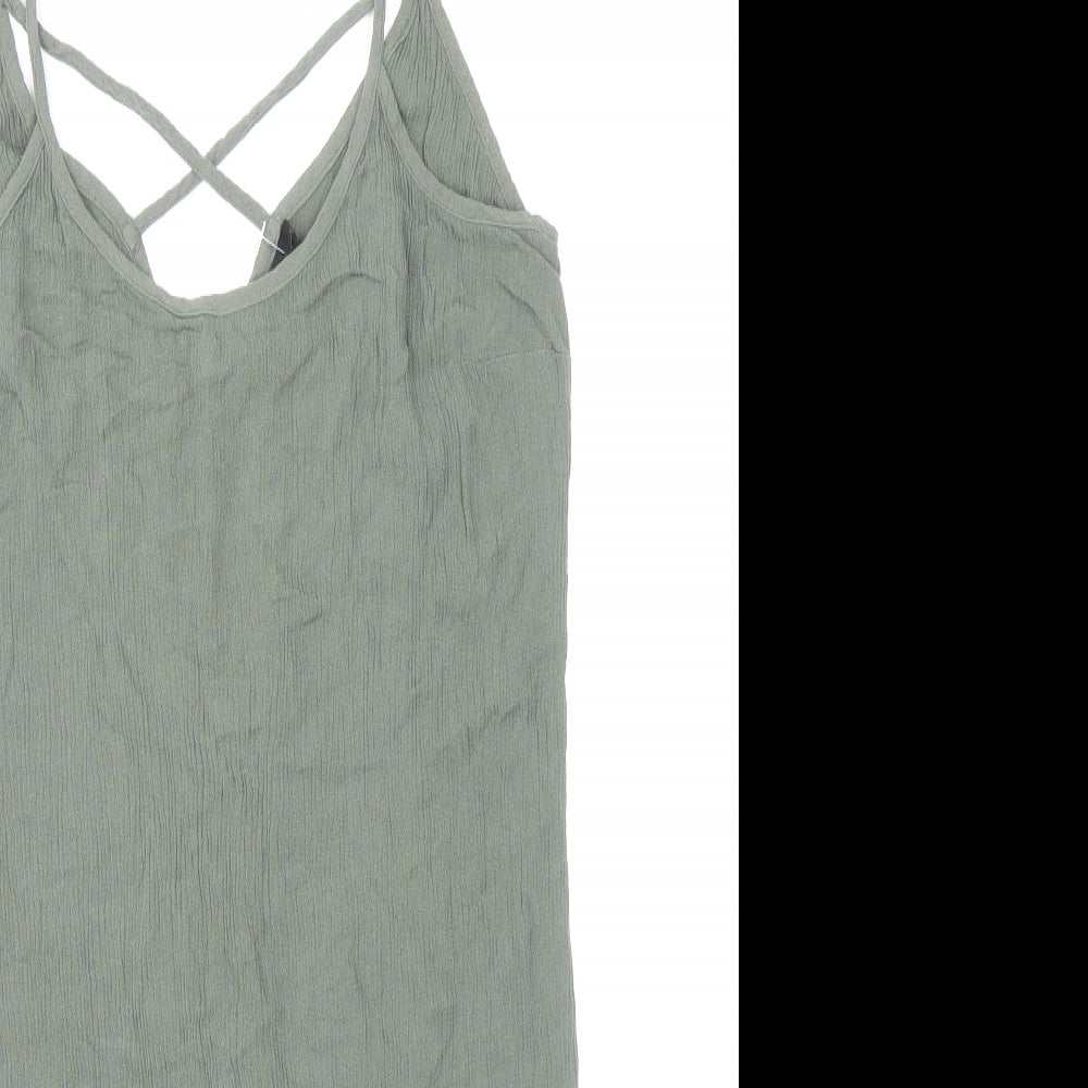 FOREVER 21 Womens Green Viscose Mini Size S Scoop Neck Pullover