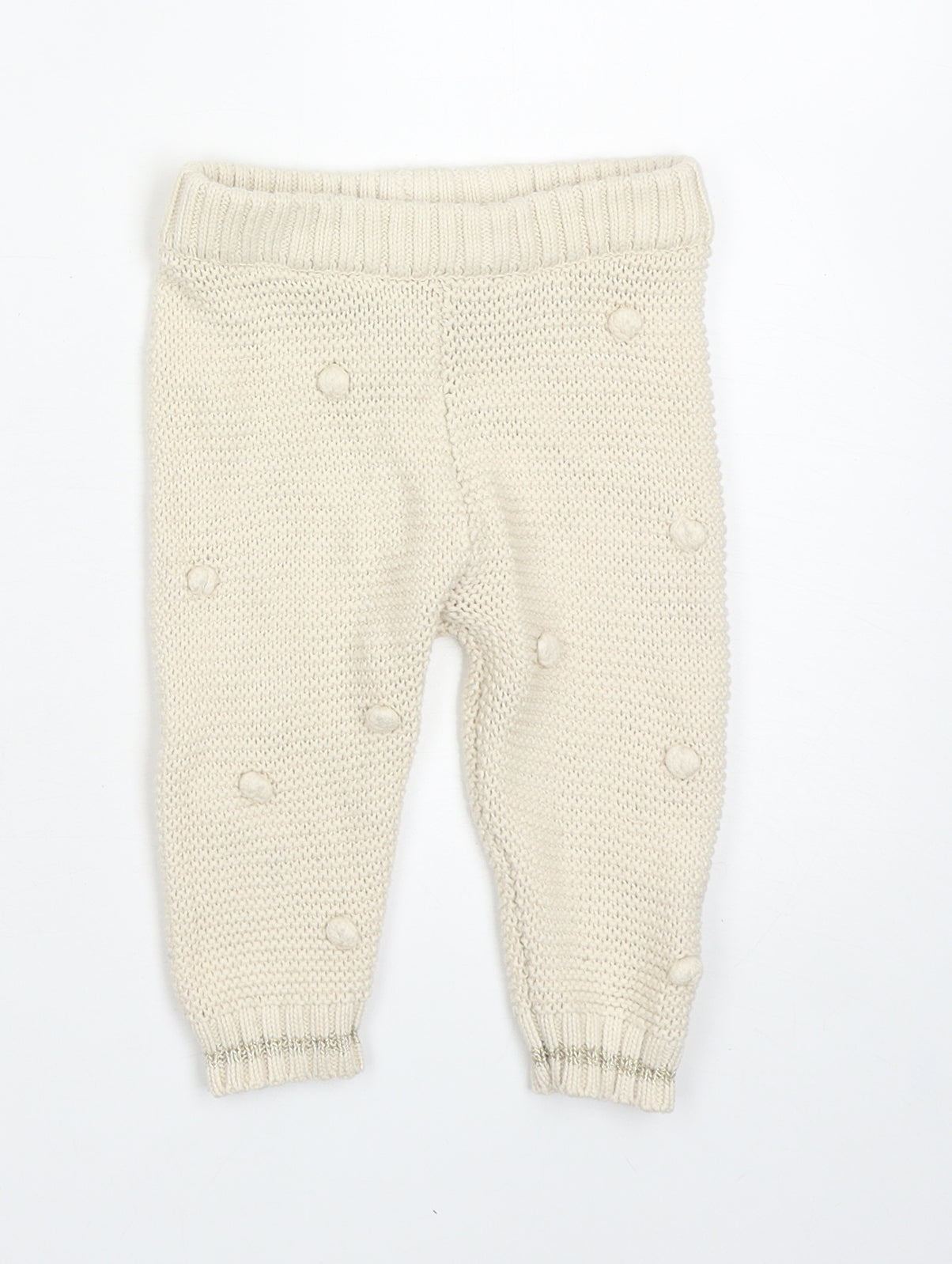 River Island Baby Beige Acrylic Jogger Leggings Size 6-9 Months Pullover