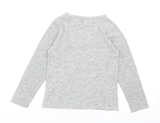 Primark Girls Grey Round Neck Acrylic Pullover Jumper Size 6-7 Years Pullover - Sparkle
