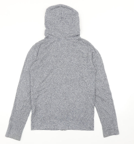 Della Lana Womens Blue Cotton Full Zip Hoodie Size XS Zip