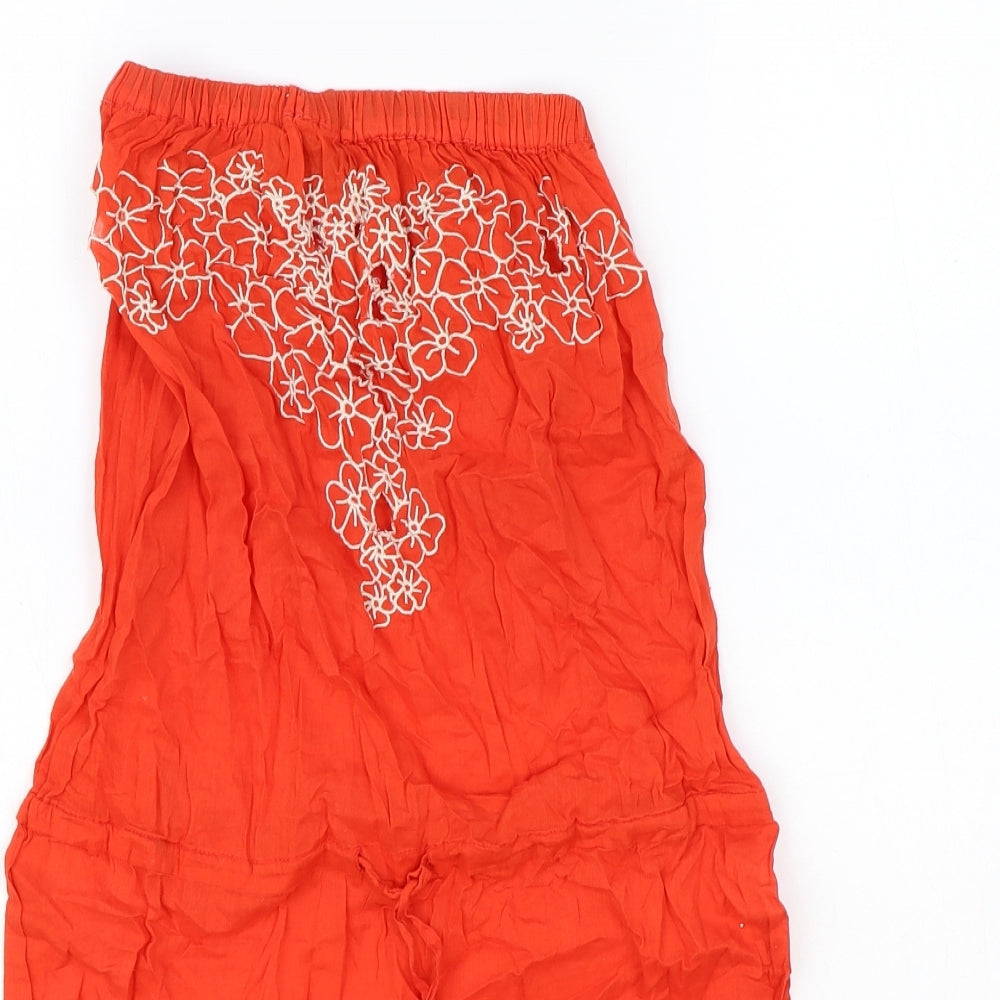 Topshop Womens Orange 100% Cotton A-Line Size S Off the Shoulder Pullover