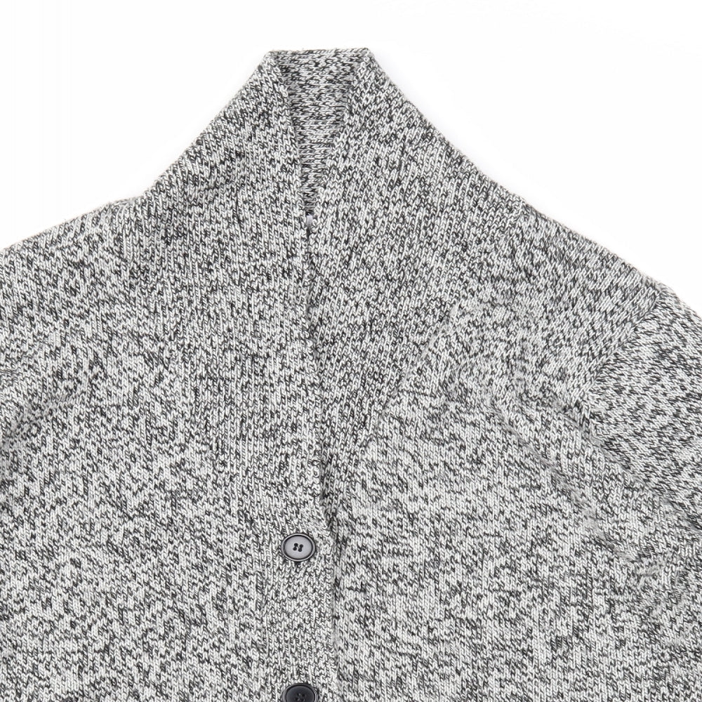 Damart Womens Grey V-Neck Acrylic Cardigan Jumper Size 8