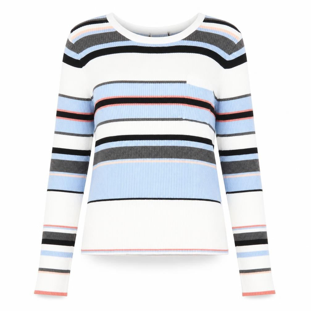 Marks and Spencer Womens Multicoloured Scoop Neck Striped Viscose Pullover Jumper Size 14