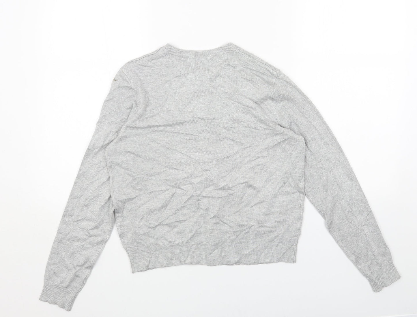 Marks and Spencer Womens Grey Round Neck Viscose Cardigan Jumper Size 12